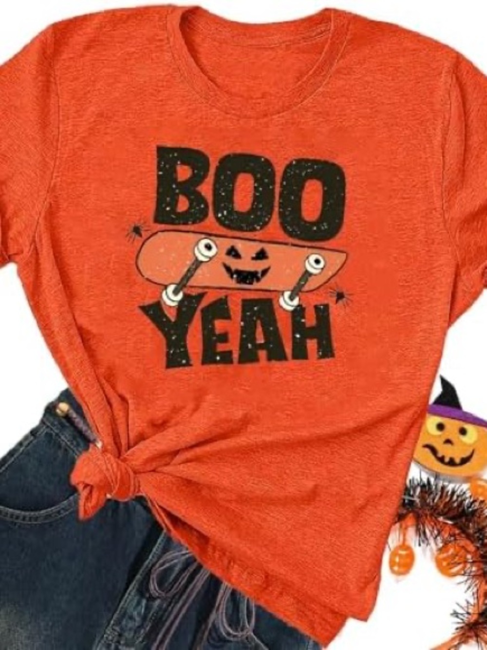 NWT Halloween Orange 'Boo Yeah' Costume Tee Shirt Size XL